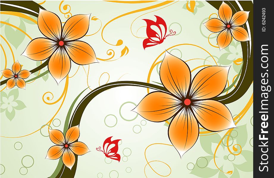 Abstract floral background. A vector format is added. Suits well for a postcard or background. Abstract floral background. A vector format is added. Suits well for a postcard or background