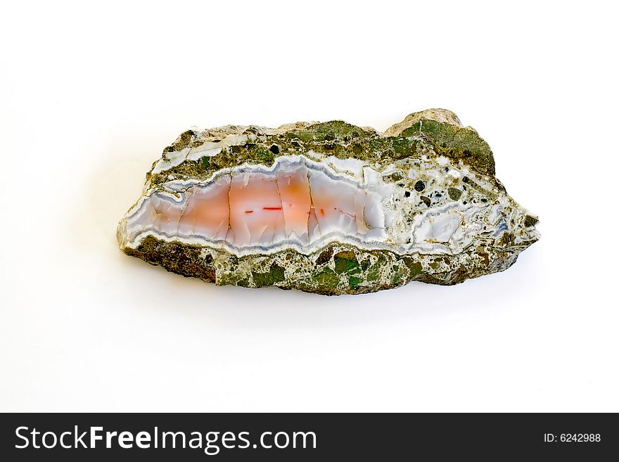 Agate shoted in white background