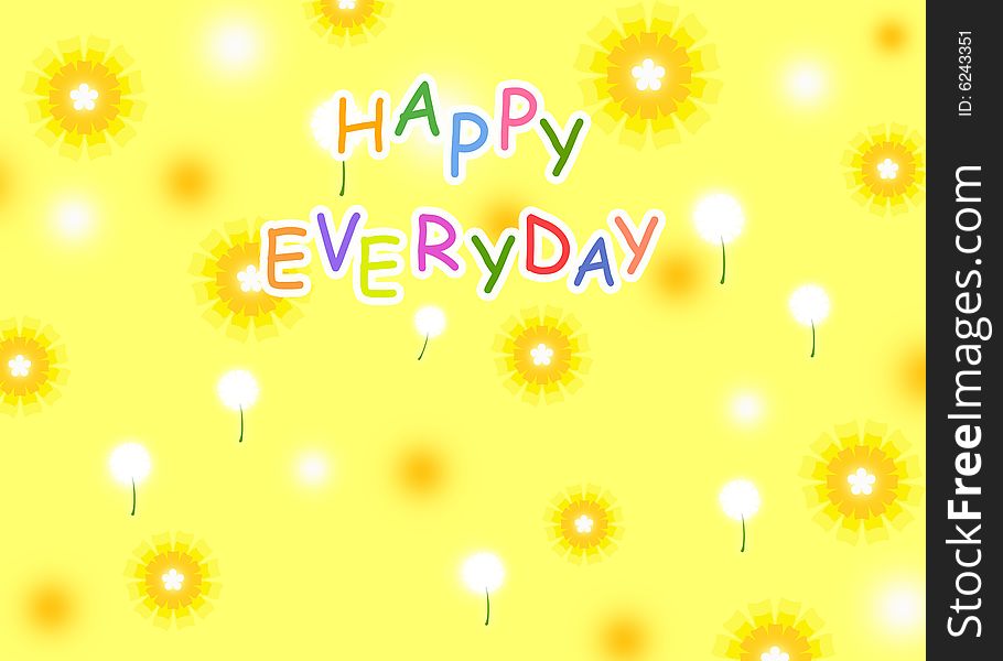 Happy everyday beautiful card with flowers.