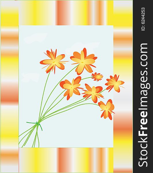 A bouquet of flowers as a gift. Vector illustration