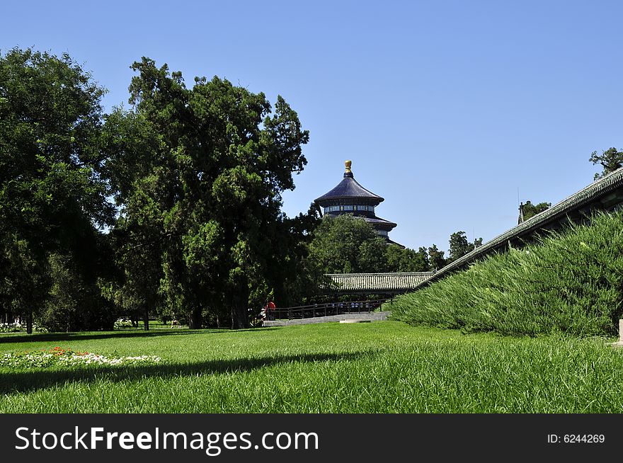 Garden and ancient building, heaven temple in beijing city. Garden and ancient building, heaven temple in beijing city