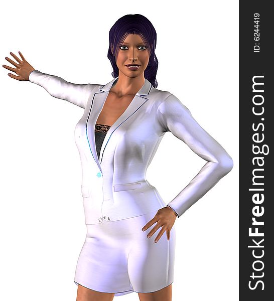 Businesswoman In A White Costume 3
