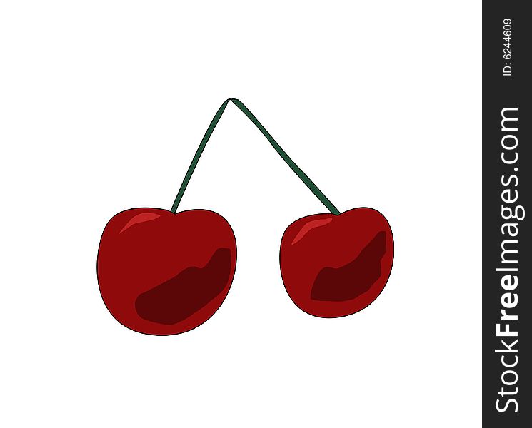A cute vector illustration of cherries graphic