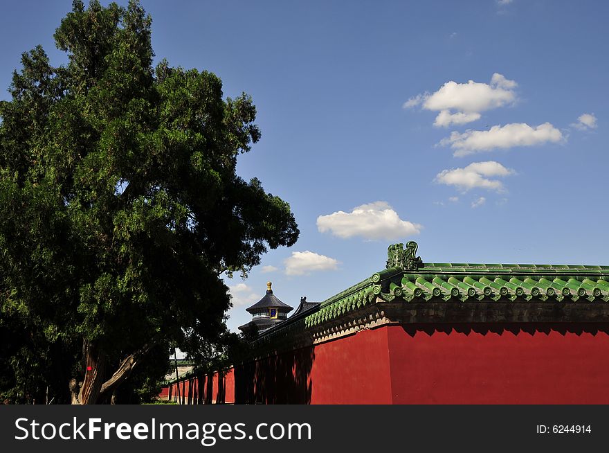 Ancient Chinese Building And Blue Sky