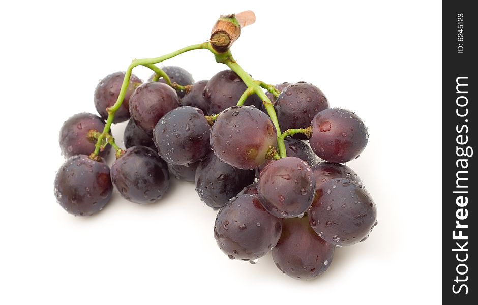 Fresh red grape on white background