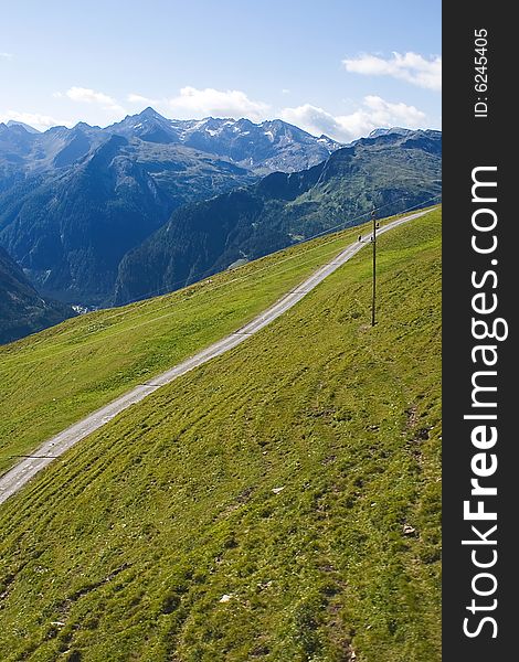 Nice background with mountains, white clouds and blue sky. Nice background with mountains, white clouds and blue sky.