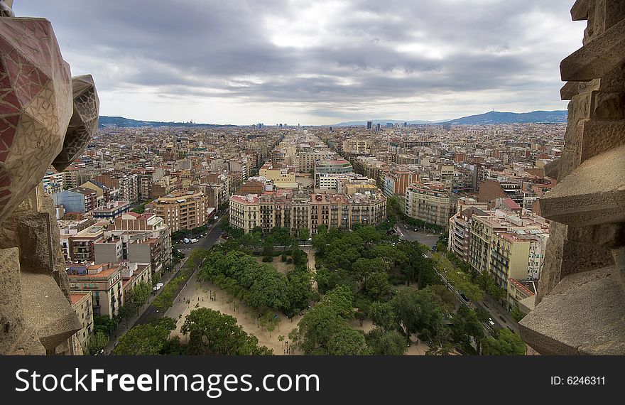 A landscape of Barcellona take in the Sagrada Familia. A landscape of Barcellona take in the Sagrada Familia