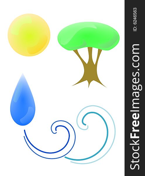 Vector illustration of environments symbols on a white background. Vector illustration of environments symbols on a white background.