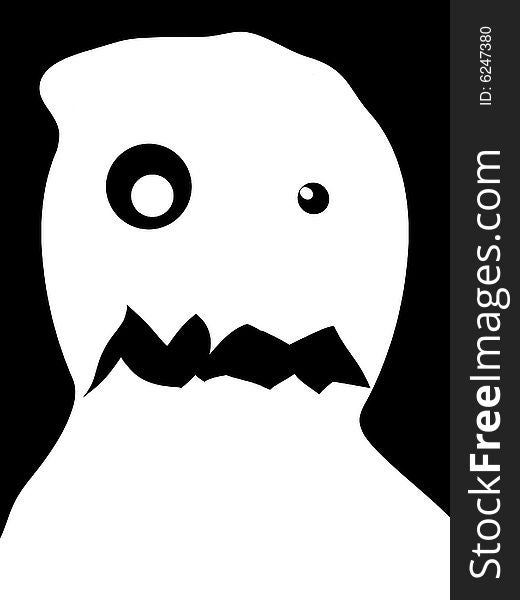 A not so scary cartoon monster head. Would be handy for the concept of fear. A not so scary cartoon monster head. Would be handy for the concept of fear.