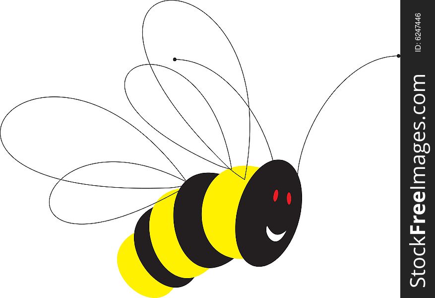 Joyful bee, Vector Illustrations, objects