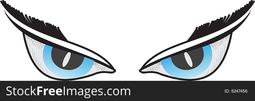 Wild eyes, object. Vector illustrations