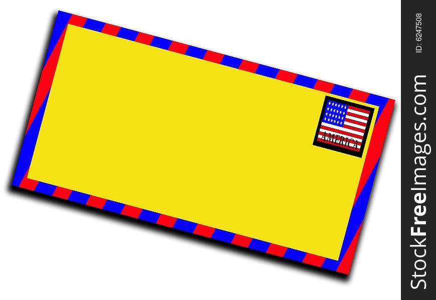 A letter with an American stamp. It is blank so you can customize it. A letter with an American stamp. It is blank so you can customize it.