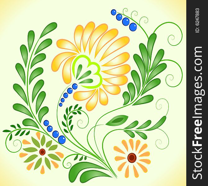 Beautiful flower vector in oldest style