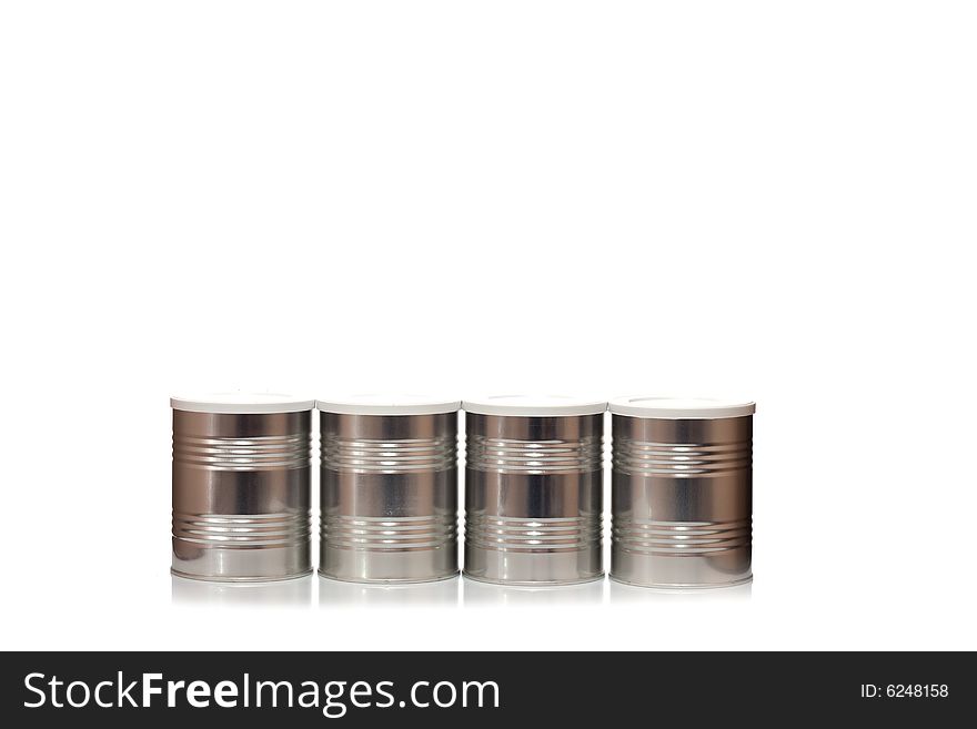 Metal Tin Container on white background