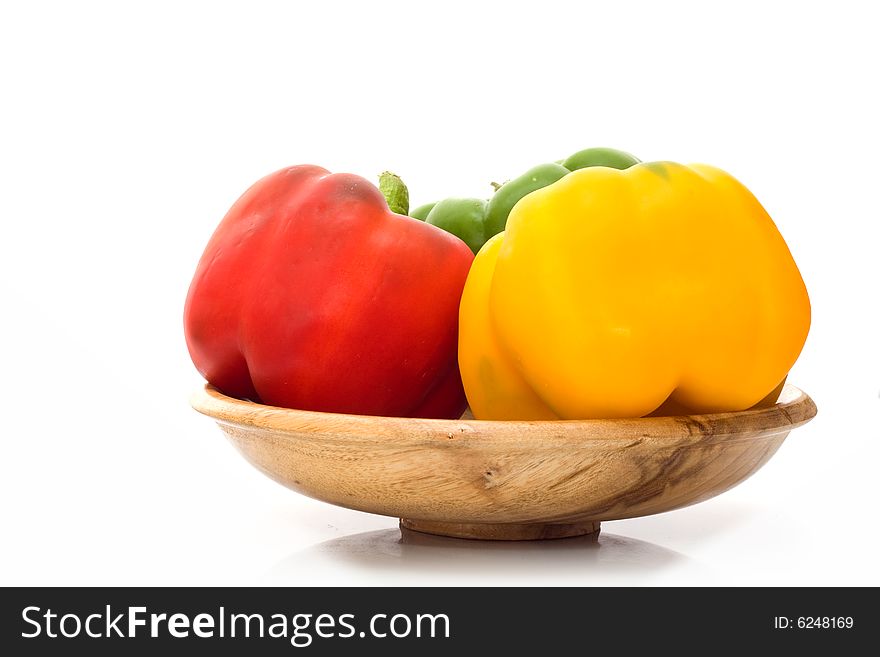 Peppers on the white background