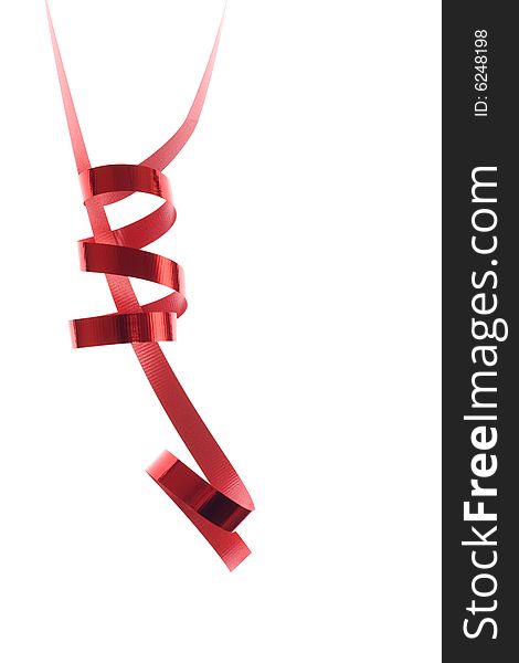 Beautiful red ribbon white background