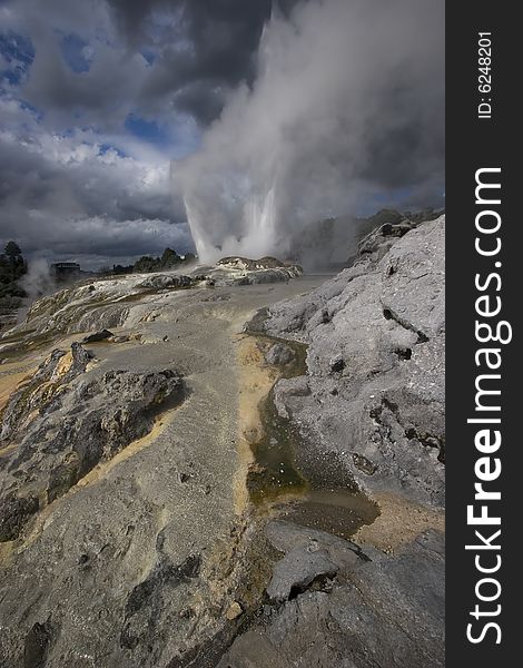 The Geyser shows the power of vulanic nature as heated water