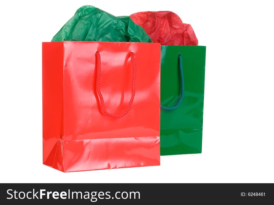 Colorful Shopping Bags on white