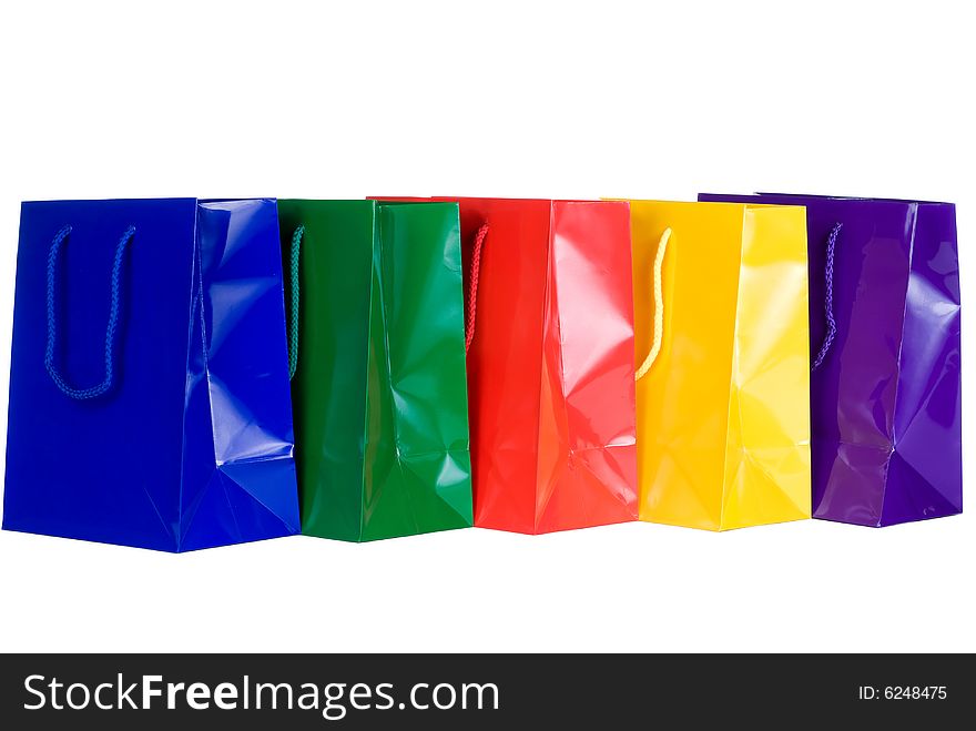 Colorful Shopping Bags on white