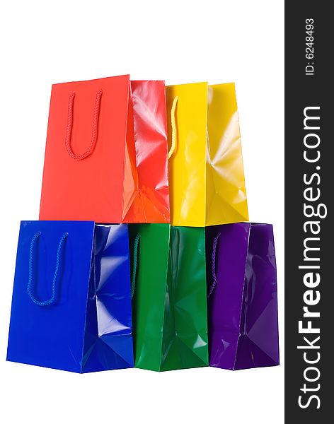 Colorful Shopping Bags on white