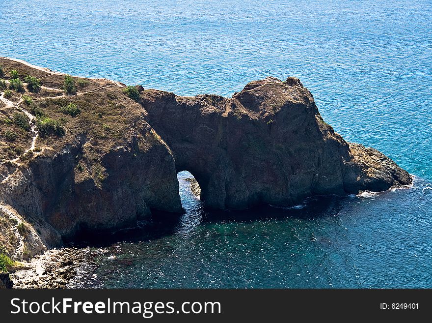 A natural rock arch