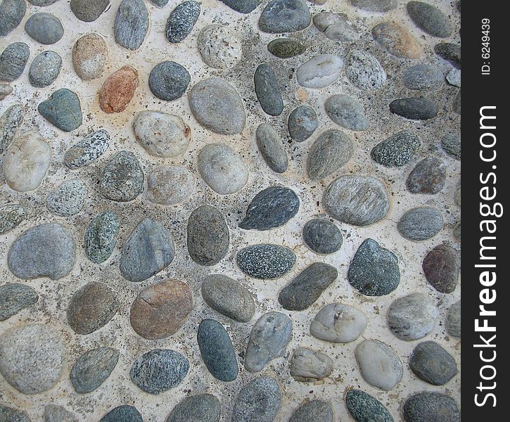 A detail of a pavement stones