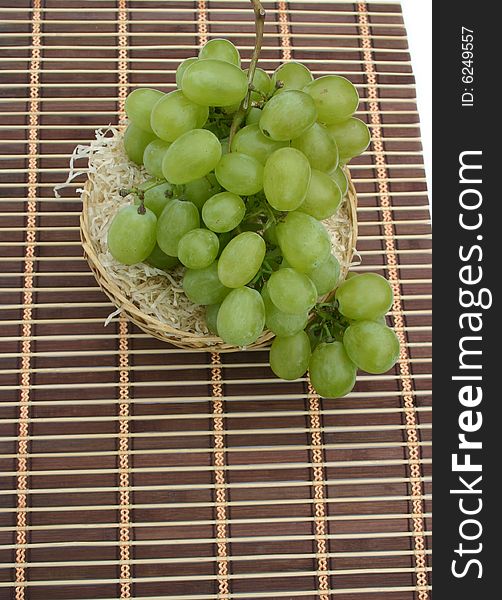 Grapes In A Basket On A Napkin