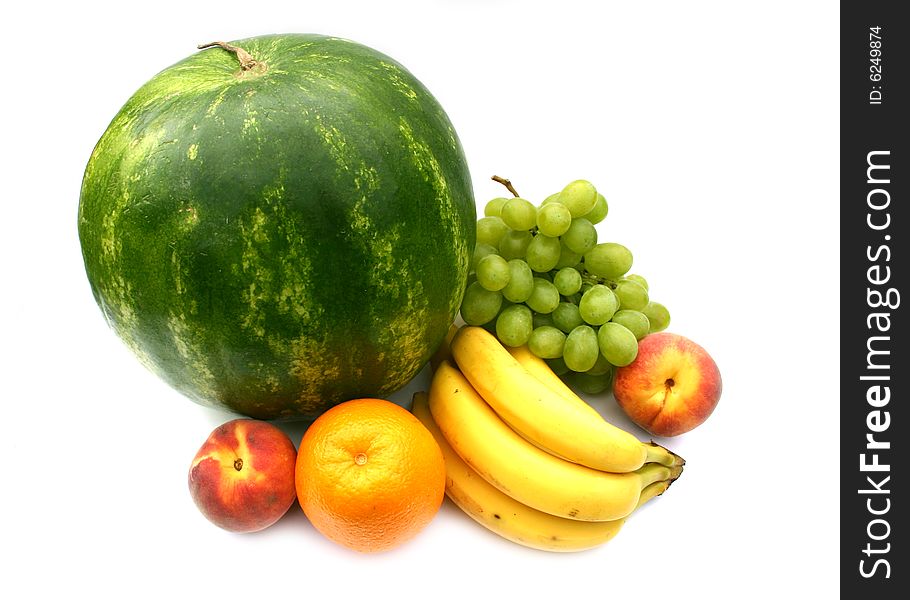 Watermelon with 
fruit on a white background. Watermelon with 
fruit on a white background