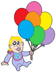 Baby With Balloons Royalty Free Stock Photo Baby With Balloons Royalty Free Stock Photo