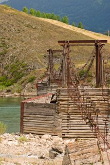 Old Suspension Bridge Royalty Free Stock Images