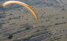 Orange Paraglider Above The Valley Royalty Free Stock Photos Orange Paraglider Above The Valley Royalty Free Stock Photos