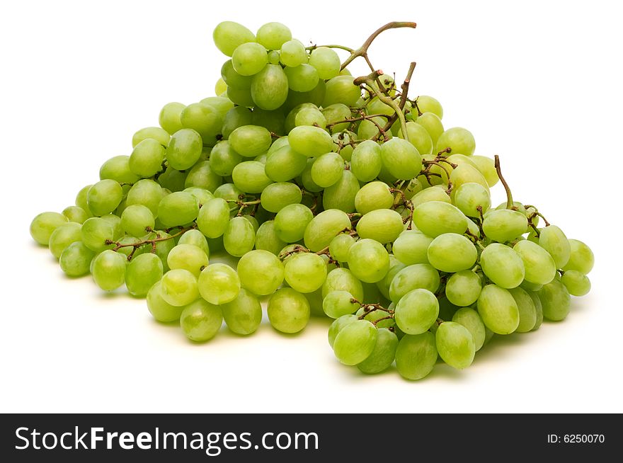 A lot of grapes on white background