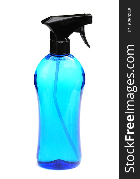 A bottle of cleaning fluid isolated on white. A bottle of cleaning fluid isolated on white