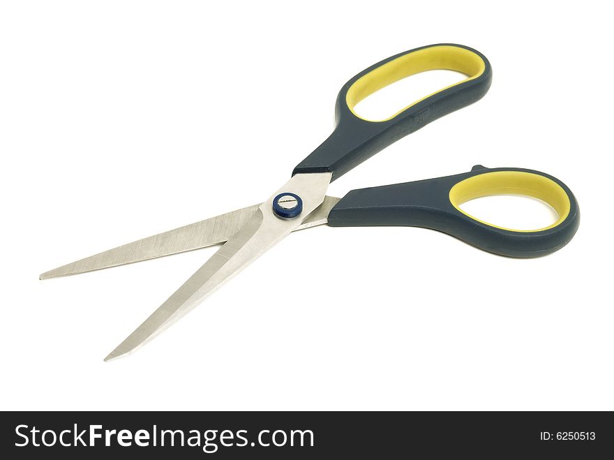 Scissors isolated on white background one object