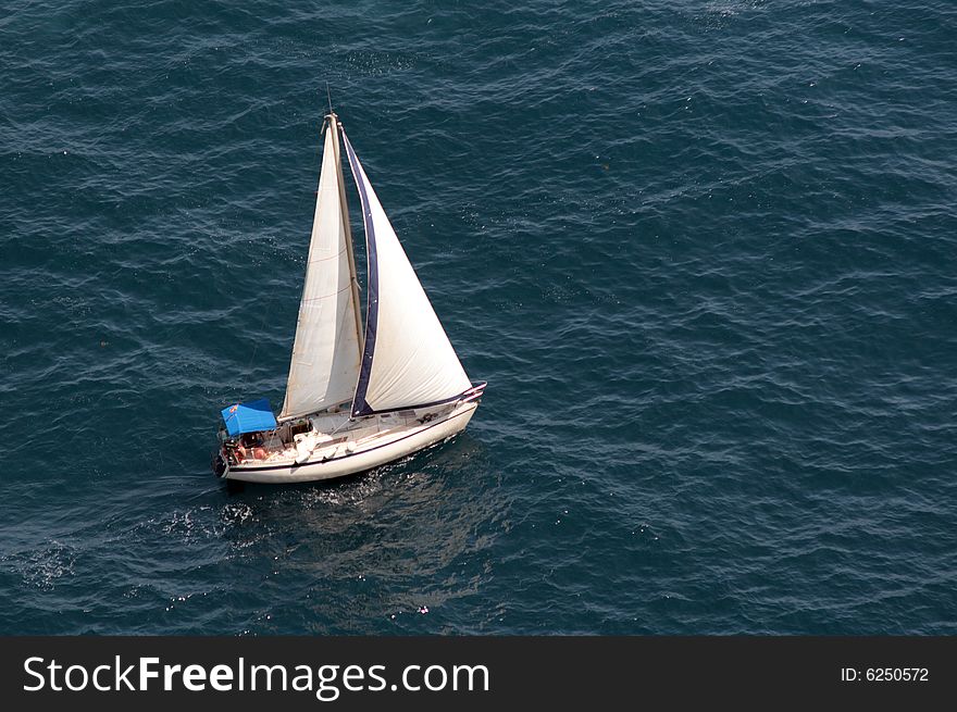 Sailboat in the mediterranean sea. Sailboat in the mediterranean sea