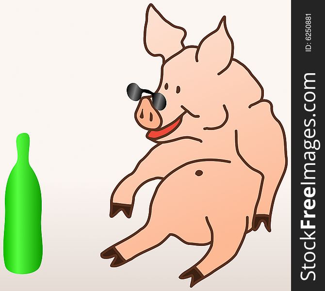 Vector illustration of The Hog