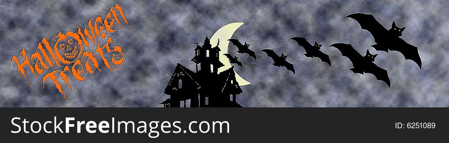 Illustration of Halloween for web banners or graphics. Illustration of Halloween for web banners or graphics