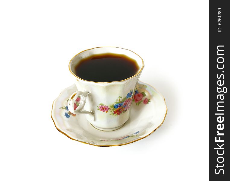 Cup of black coffee isolated