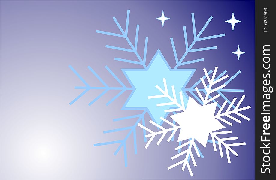 Illustration with decorative blue and white snowflakes. Can be used as a background too. Illustration with decorative blue and white snowflakes. Can be used as a background too.