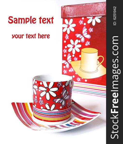 Tea cups in gift packing