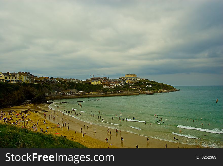 View of a cornish beach near Penzance UK.