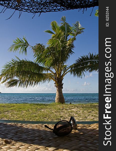 View from a hut on a south-sea island in samoa. View from a hut on a south-sea island in samoa