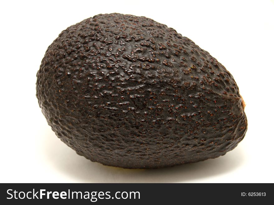 An avocado isolated on a white background.