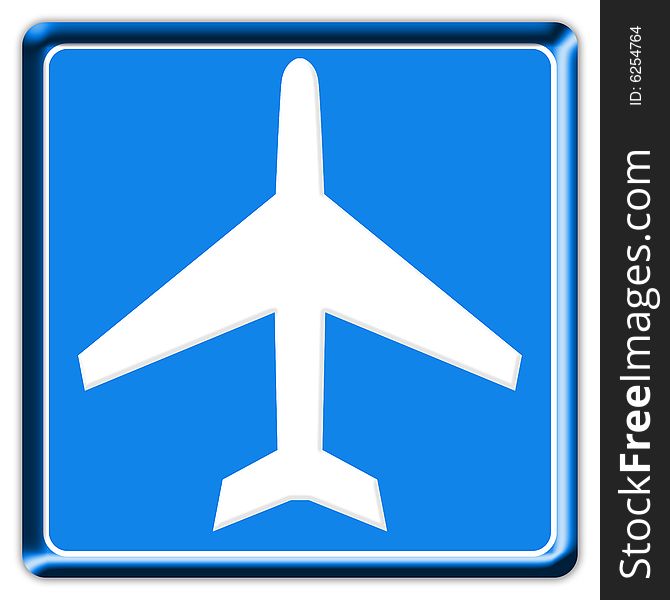 a typical information sign showing an airplane. a typical information sign showing an airplane.