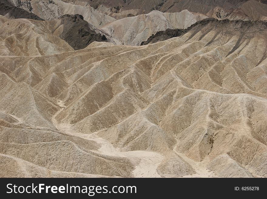 Zabriskie Point, part of Amargosa Range. Death Valley national park. California. USA