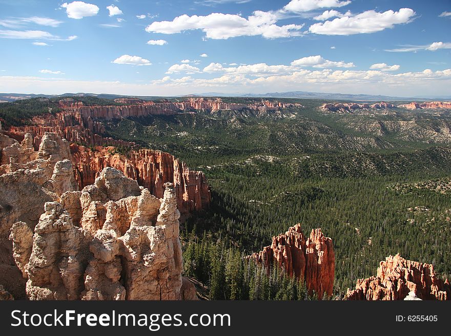 High angle view over the Bryce Canyon national park. Utah. USA