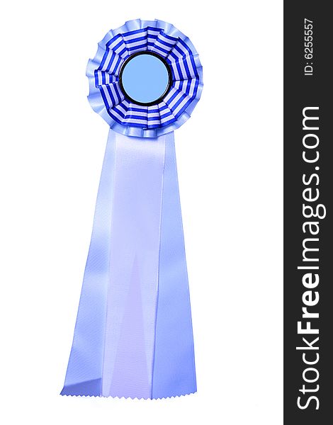 Beautiful blue and white ribbon for award or prize