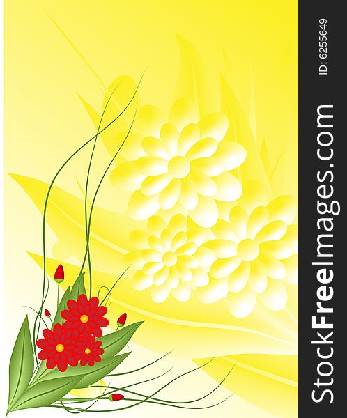 Blossoming flower background . The image of a bouquet of colors on effective background