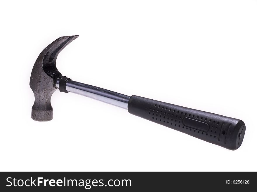 A hammer against a white background