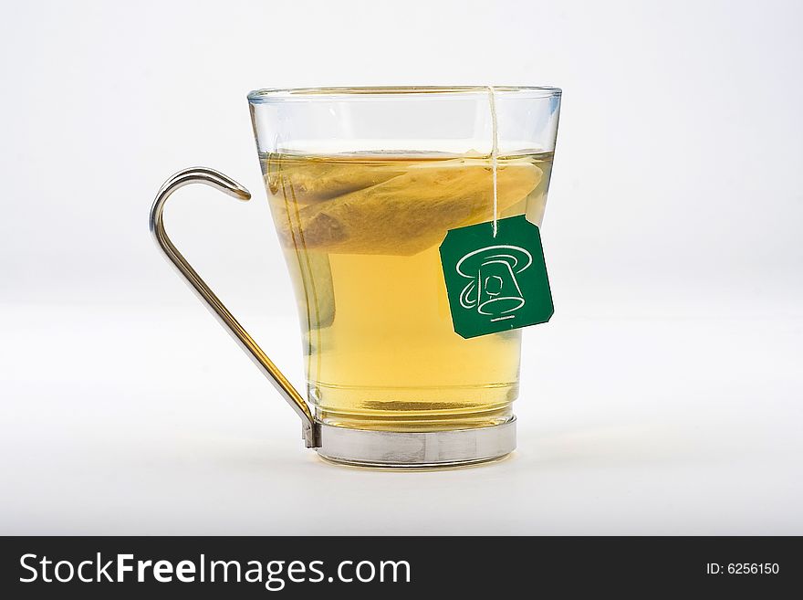 Cup of tea isolated over white. Cup of tea isolated over white